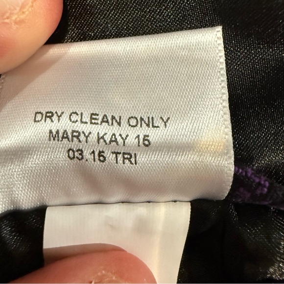 Mary Kay by Twinhill Consultant Hook & Eye Blazer Jacket Women’s 4T Purple/Black - Picture 6 of 8